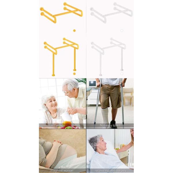 Barrier Free Washroom Stainless Steel Grab Bar Double U Shape Multifunctional