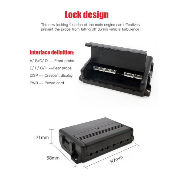 Universal 16.5mm 4 Probe Parking Sensor System LCD Distance Display Car Reverse Backup Radar