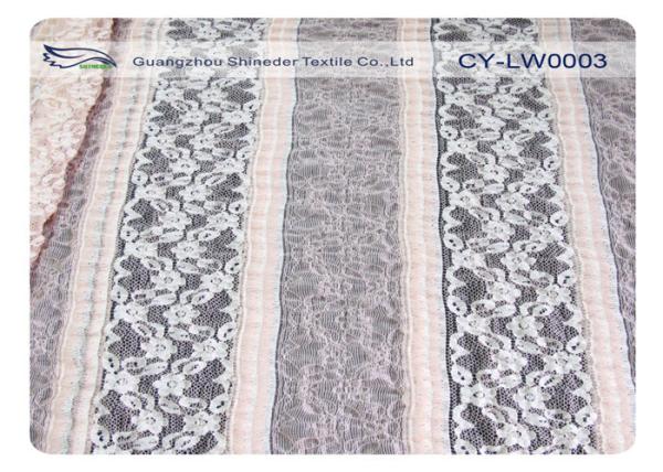 Novel Tulle Stretchable Lace Nylon Spandex Fabric , 130cm Width CY-LW0003