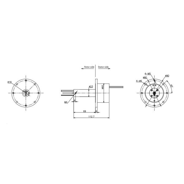 Волокна большой возвышенности низкой температуры -55~+85℃ соединение космического оптически роторное