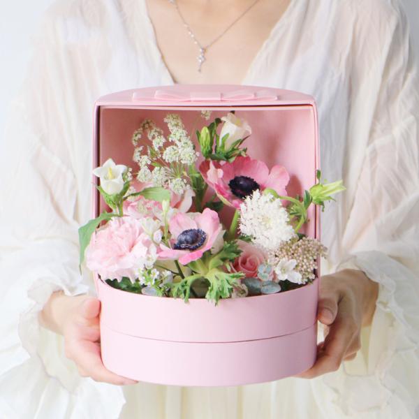 Индустриальный подарок ремесла на заказ розовый круглый цилиндр розы букет картонная бумажная коробка