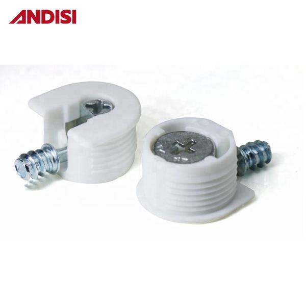 Zinc Plated Steel Screw Material Sample Wood Joint Plastic Rafix Connector for Cabinet