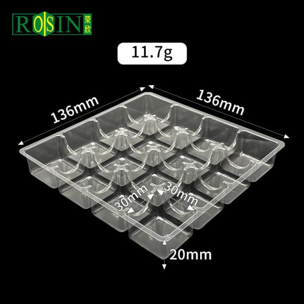 Transparent 16 Cavity Chocolate Tray Packing Plastic Thermoformed PET Customized