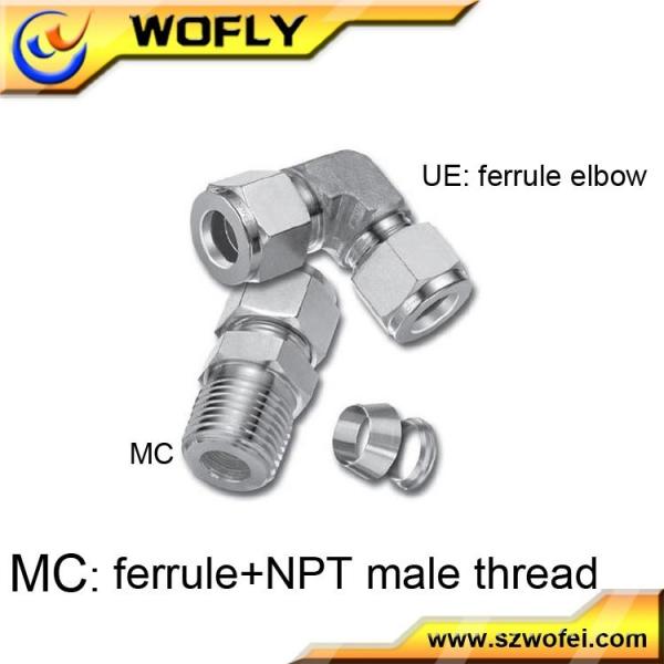 Encaixes de tubo de aço inoxidável industriais com hexágono do código da cabeça do conector macho