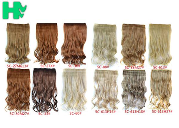 8 Inch – 30 Inch Clip On Synthetic Hair Extensions With Blonde Curly Body Wave