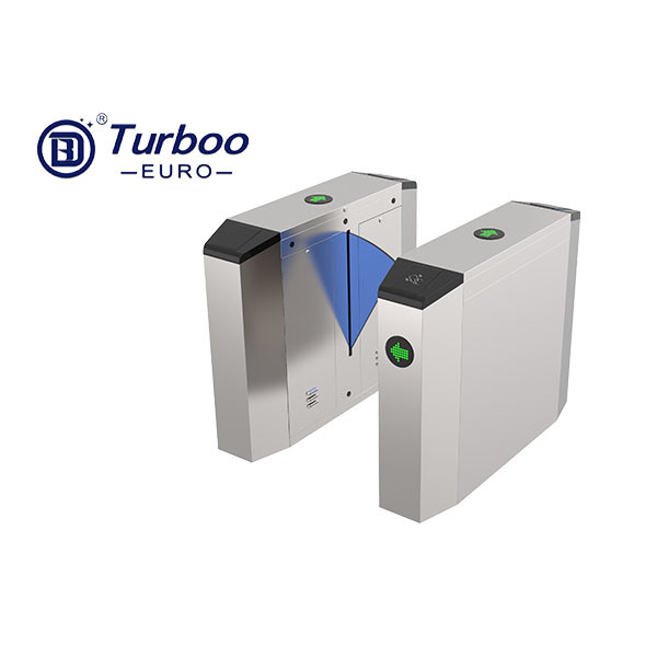 Pedestrian Flap Barrier Turnstile Automatic Fingerprint Waist High PC Acrylic Arm
