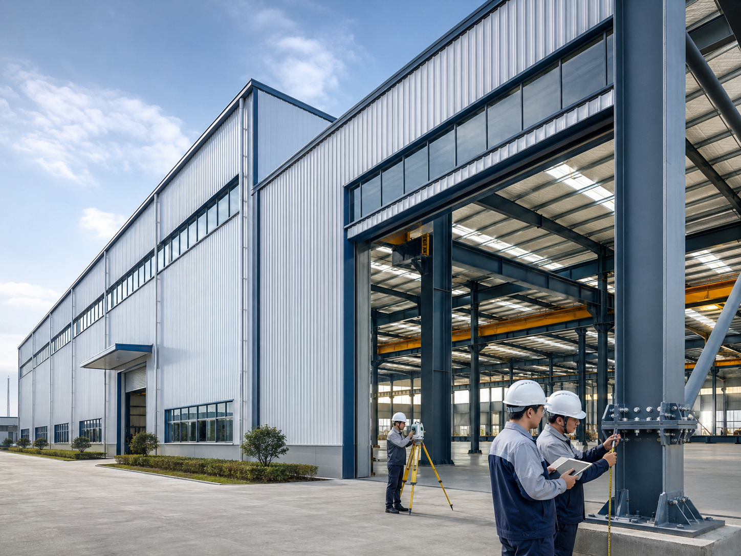 CE Certified Prefabricated Steel Frame Workshops ISO 9001 Pre Engineered Steel Structures
