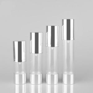 0.51oz 15ml 20ml Filling Silver Plastic Airless Pump Bottle 50ml 1.69oz Airless