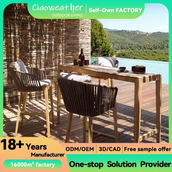 Outdoor Furniture Woven Rope Dining Chair for Customized Color Hotel Courtyard Garden