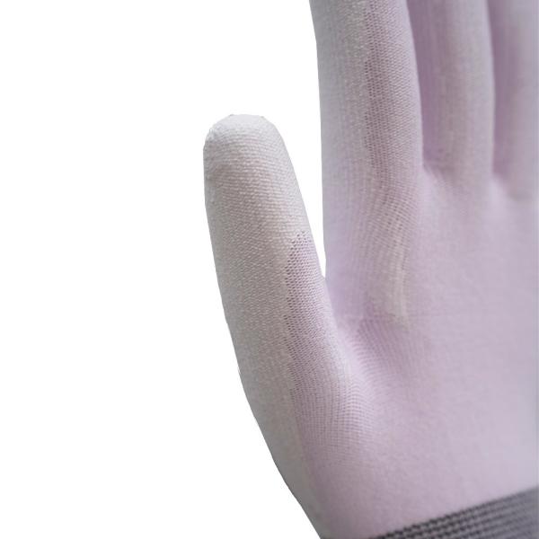 Cooling Work Gloves PU Coated Ice Silk Nylon Spandex 15 Gauge Summer Grip Gloves