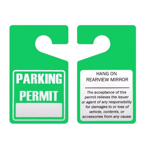 Custom Printed Logo Parking Permit Hang Tag Plastic Waterproof Car Tag