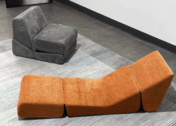 Customized three fold lamb velvet compression sofa