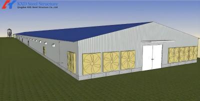 Prefabricated Steel Poultry Farm House with Ventilation System - Q235/Q355 H Section