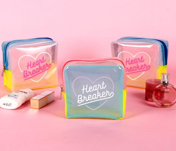 SGS Transparent Cosmetic Pouch , 0.2mm BRC Clear PVC Makeup Bag