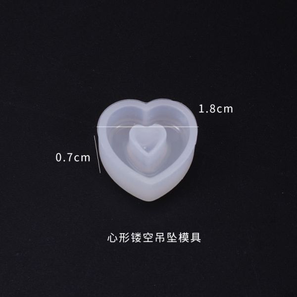 DIY crystal dropper mold heart-shaped box hollow pendant bookmark mold hanging decoration silicone mold