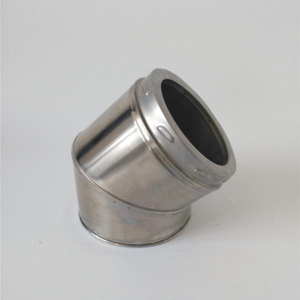 Twin Wall 6 Inch Twist Lock Insulated 45 Degree Bend For Fireplace Chimney System