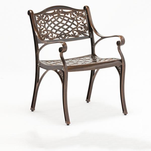 Design Bistro Outdoor Cast Aluminum Dining Sets Garden Chair and Round Side Table