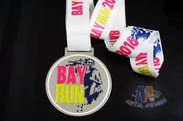 2D Desigh Custom Sports Medals School Medallions 850*25mm Sublimated Ribbon