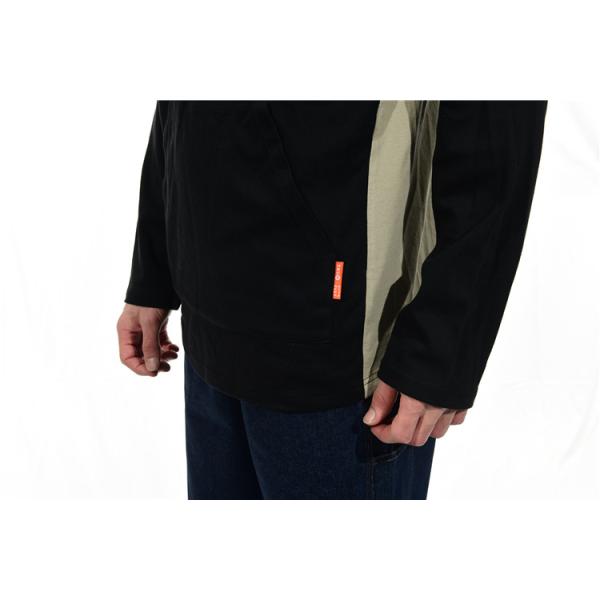 Hoodie do velo de 10oz CAT2 franco para a chama do preto do inverno dos homens - camiseta retardadora