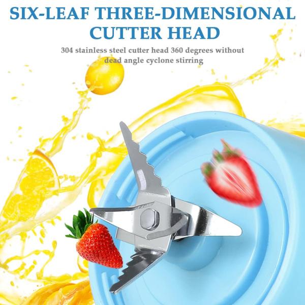 Silicone PC Electric Mini Ice Bottle Blender Home USB 2/4/6 Blades Juicer Cup Machine