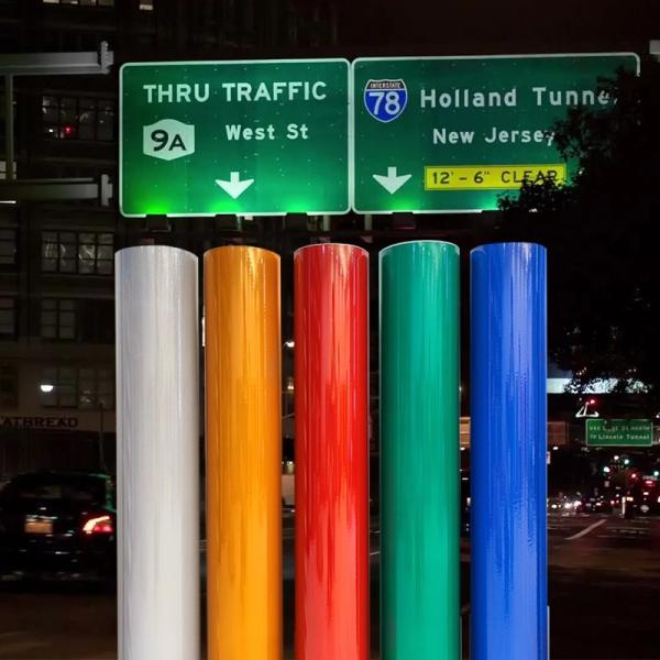 Película reflectante PET retroprismática ASTM tipo 3 acrílico de vinilo