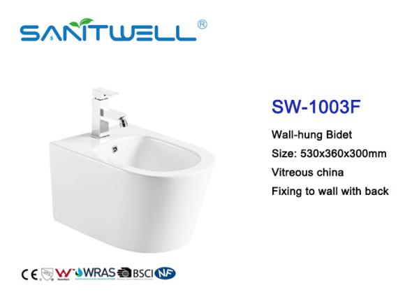 Material confortável de Hung Bidet Concealed Tank Ceramic da parede da limpeza de auto