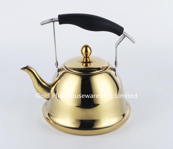 2L Golden color luxurious teapot saudi arabia stainless steel turkish color coffee cup whistling kettle