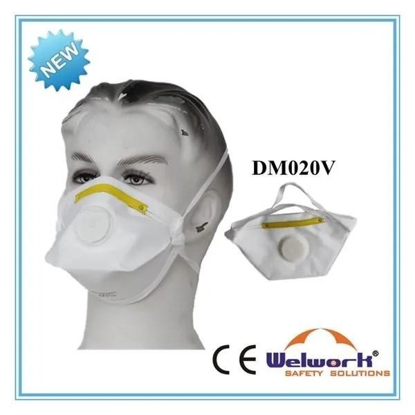 CE 149 FFP2 Non-Woven Folded Valved Respirator Dust Mask for Indoor Outdoor Protection