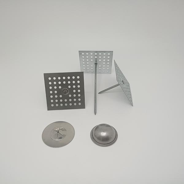 50mmx50mm Stainless Steel Perforated Base Insulation Hangers Pins For Glass Wool