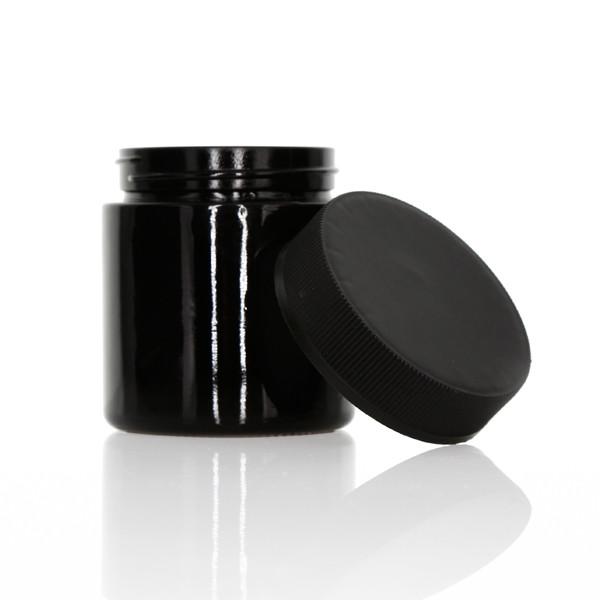 3oz Screw Cap Child Resistant Glass Jars Opaque Black