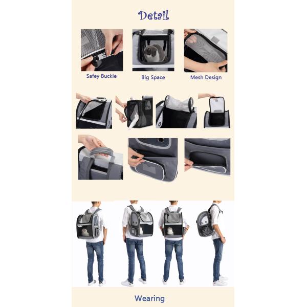 Безопасная несущая перемещения любимца укладывает рюкзак складное расширяемое мягкое, который встали на сторону для кота собаки