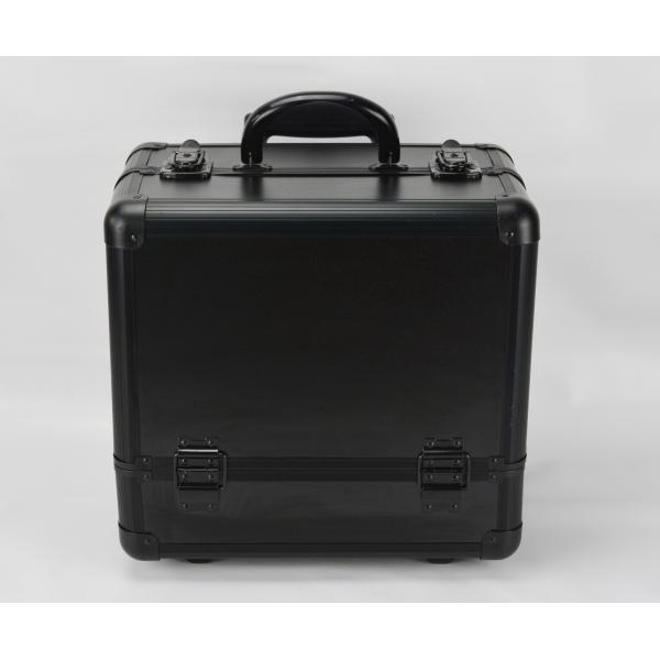 Черный небольшой свертывая размер 360 * 250 * 360mm случая вагонетки макияжа/алюминиевая Pro коробка макияжа