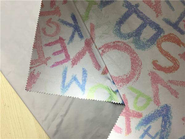 Safety Coat 0.13mm Reflective Garment Leather Fabric Printed With Letters