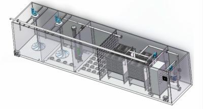 12m Moving Bed Biofilm Reactor Process MBBR Mini STP In Residential Buildings
