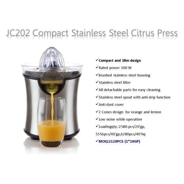JC202 Compact Stainless Steel Citrus Press Lemon Squeezer JC202 Compact Stainless Steel Citrus Press Lemon Squeezer