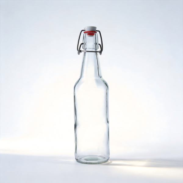 Logo Embossing Beer Glass Bottle 750ml Swing Cap Packaging Container 550g CY-702
