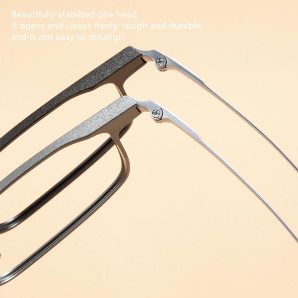 Бизнес-очки Титановый клип на квадрат Алюминиевые очки Рама