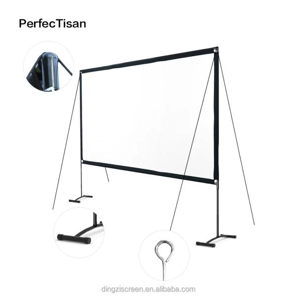 Portable Outdoor Folding Projector Screen 100 Inch / 120 Inch Fast Fold Projector Screens
