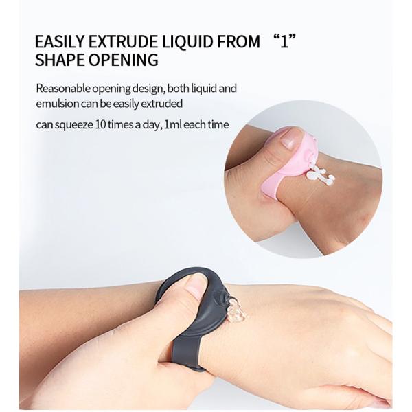 Adjustable 2020 Hot Sale Band Wristband Silicone Adjustable Sterilization Dispenser Disinfection Hand Sanitizer with Bracelet