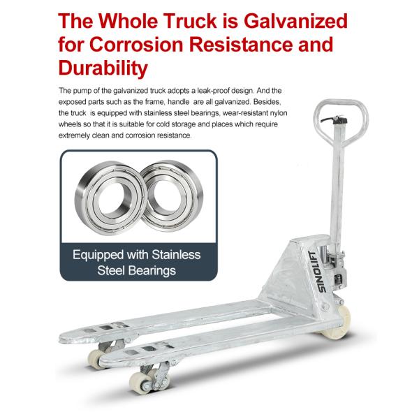 Sinolift China NAG Diseño de trabajo pesado galvanizado y acero inoxidable pallet de mano jack o camión