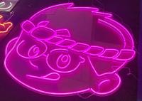 EU Plug 100cm Acrylic Led Neon Signs Silica Gel AC240V