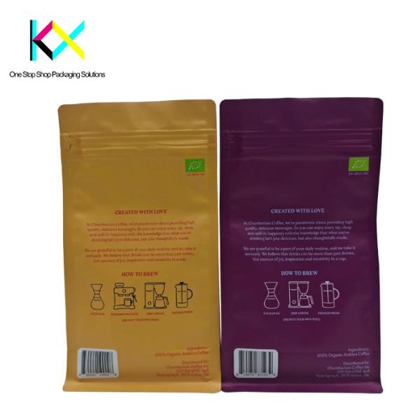 Easy Tear 500g Coffee Packaging Bags Resealable Zipper With Valve