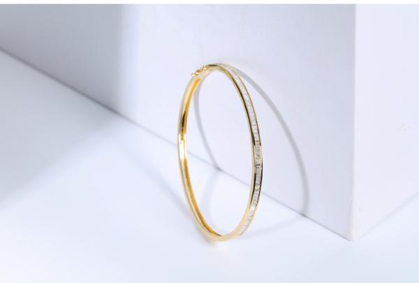 ouro 18K Diamond Bangle braceletes da pulseira do ouro branco e amarelo de 1.0ct de 55mm 45mm