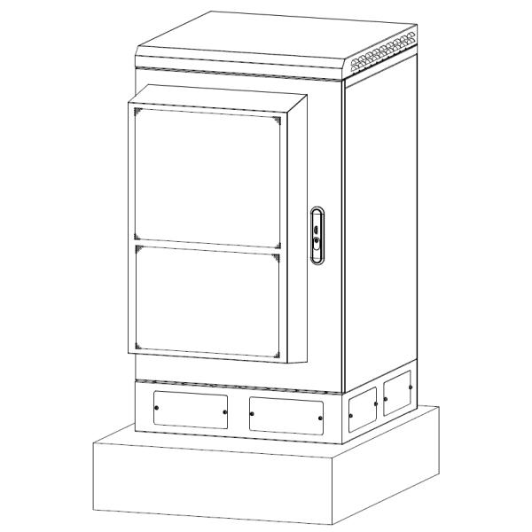luz de un sólo recinto del gabinete montado en la pared al aire libre 48V DC LED del control de la temperatura 20U
