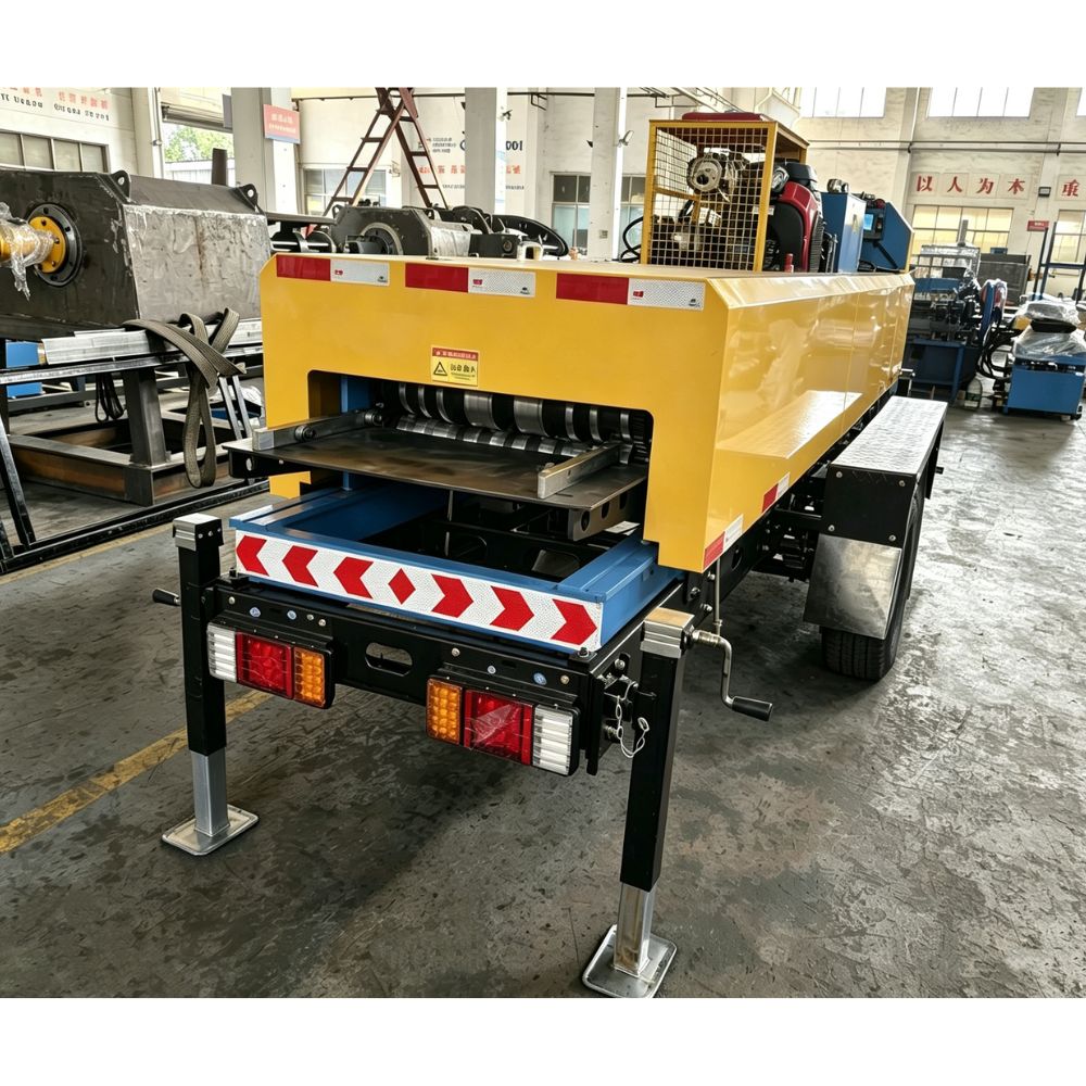 0.4mm-0.7mm Thickness SSR Plus Standing Seam Roll Forming Machine with Portable Trailer