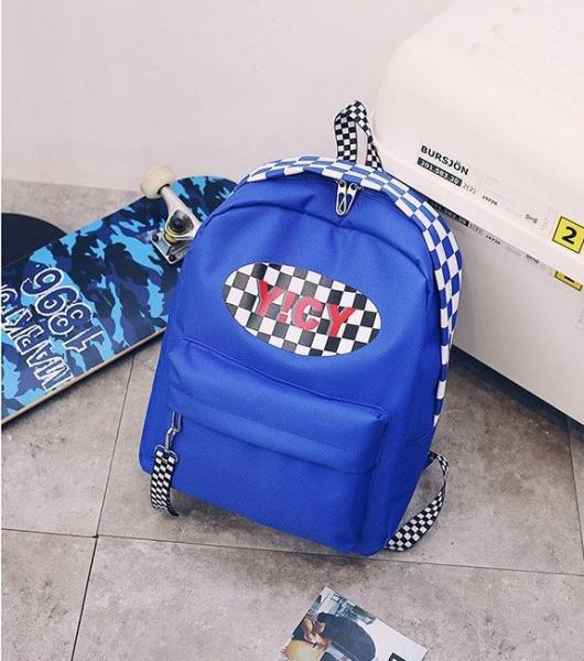 New 2018 backpack checkerboard pattern hip-hop street trend student bag