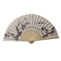 Abanico de mano plegable con logotipo personalizado de 13 pulgadas, abanico de mano grande de bambú plegable, abanico de claqueo en blanco para sublimación para bodas y bailes