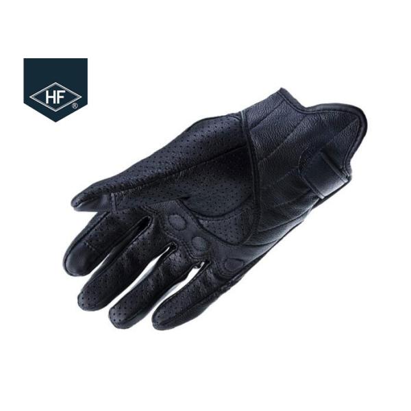 Black Leather Aftermarket Motorcycle Accessories Full Finger Motorcycle Golves