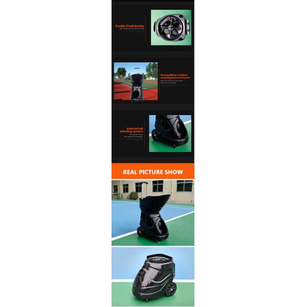 Черная машина теннисного мяча Siboasi S4015, машина тенниса 150W бросая