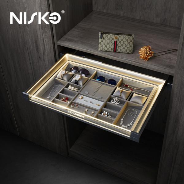 Organizador de cajones de joyas con luz LED automática